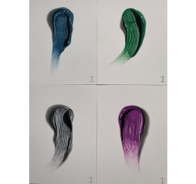 4 Mini Paint Marks  (blue, grey, green, purple)