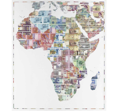 Justine Smith - Money Map of Africa -  Courtesy of TAG Fine Arts