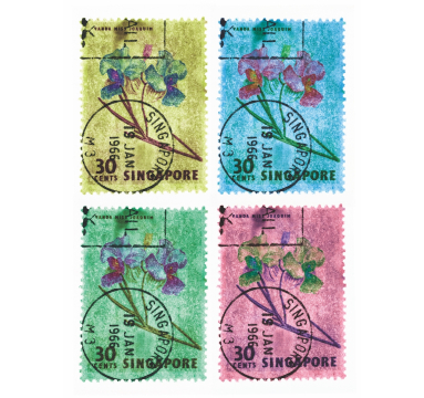 Heidler & Heeps - 30 Cents Singapore Orchid (four-colour mosaic) - courtesy of TAG Fine Arts