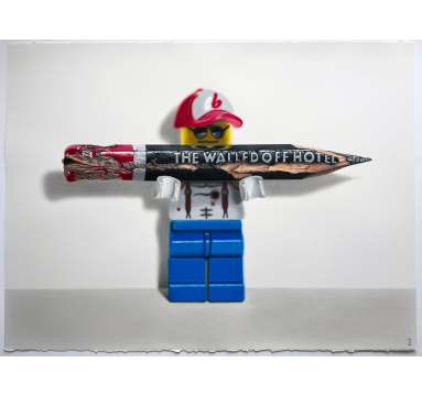 Banksy-ish Lego, Walled Off Hotel Pencil