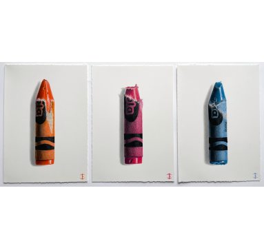 Crayola Crayon Trio (Orange, Dark Pink, Blue)