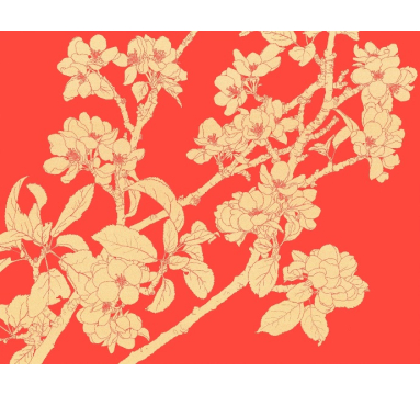 Robin Duttson - Gold Blossom on Red - courtesy of TAG Fine Arts