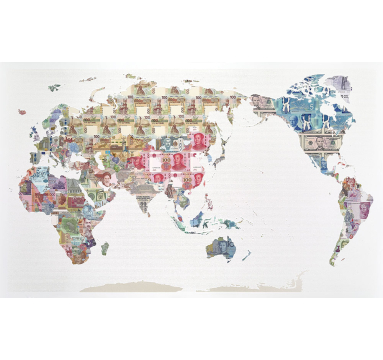Justine Smith - Money Map of the World - China - courtesy of TAG Fine Arts
