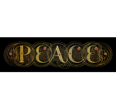 Seb Lester - Peace (Gold) - courtesy of TAG Fine Arts