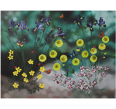  Sumiko Seki - Green Aurora With Butterflies And Ladybirds  - courtesy of TAG Fine Arts