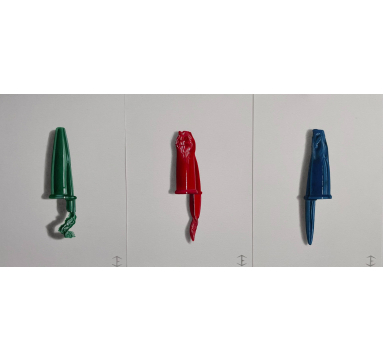 Trio Mini Chewed Pen Tops (green, red, blue)