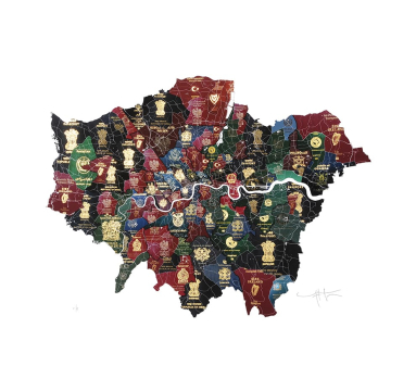 Yanko Tihov - London Passport Map - courtesy of TAG Fine Arts