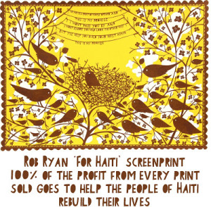 Special Rob Ryan screenprint to raise money for Haiti