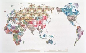 Justine Smith - Money Map of the World - China - courtesy of TAG Fine Arts