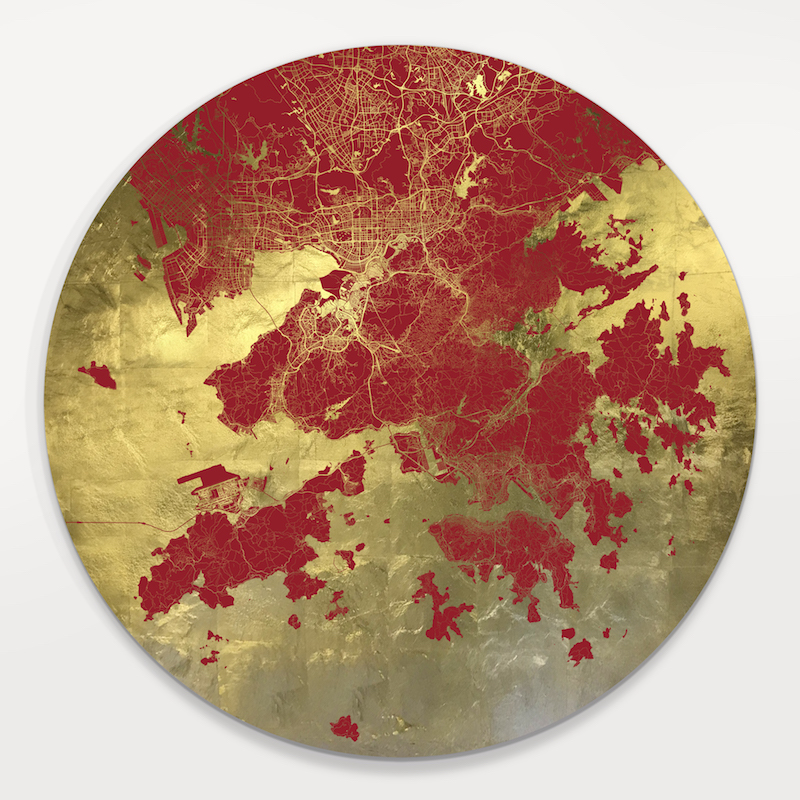 Ewan David Eason - Mappa Mundi Hong Kong (Red) - courtesy of TAG Fine Arts